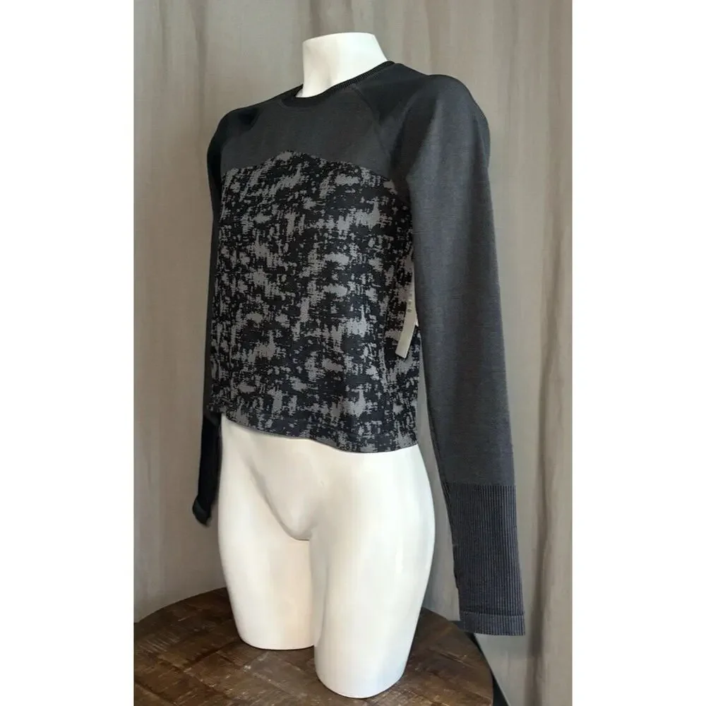 ZELLA NWT Women’s two piece Set Long Sleeve Top And leggings Black and grey